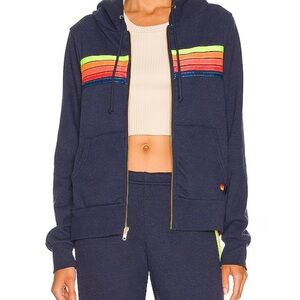 5 Stripe Hoodie and Sweatpants in Navy